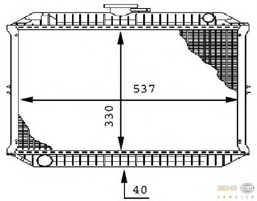 Радиатор, охлаждение двигателя HELLA 8MK 376 706-251