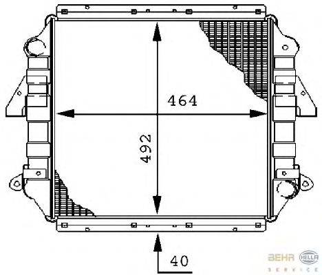 Радиатор, охлаждение двигателя HELLA 8MK 376 706-331