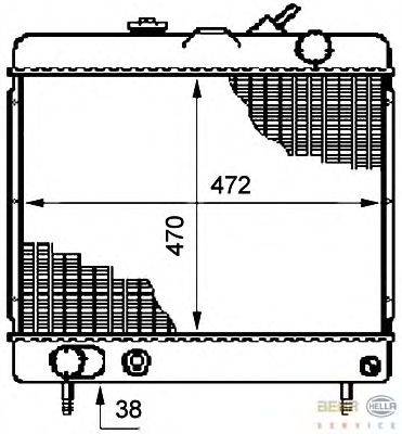 Радиатор, охлаждение двигателя HELLA 8MK 376 708-671