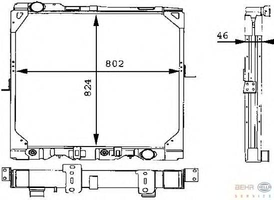 Радиатор, охлаждение двигателя HELLA 8MK 376 709-311