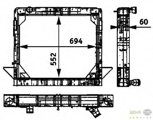 Радиатор, охлаждение двигателя HELLA 8MK 376 709-511