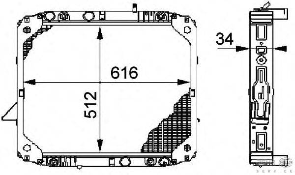 Радиатор, охлаждение двигателя HELLA 8MK 376 709-711