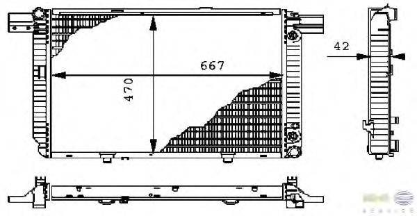 Радиатор, охлаждение двигателя HELLA 8MK 376 711-181