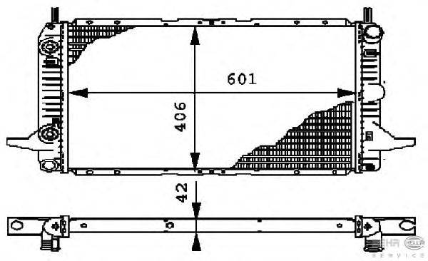 Радиатор, охлаждение двигателя HELLA 8MK 376 712-341