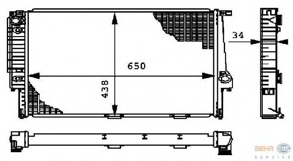 Радиатор, охлаждение двигателя HELLA 8MK 376 712-371