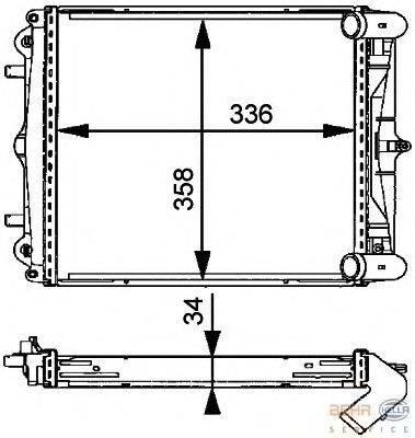 Радиатор, охлаждение двигателя HELLA 8MK 376 713-791