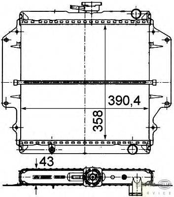 Радиатор, охлаждение двигателя HELLA 8MK376716391