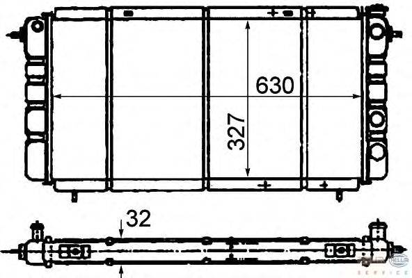 Радиатор, охлаждение двигателя HELLA 8MK 376 716-491