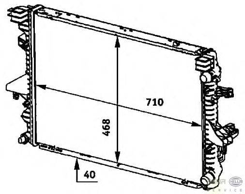 Радиатор, охлаждение двигателя HELLA 8MK 376 719-161