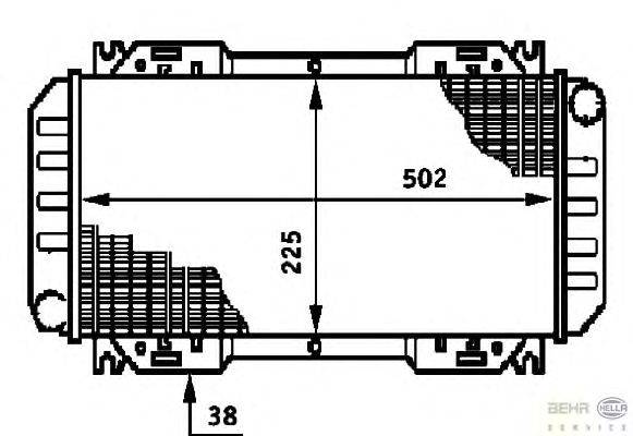 Радиатор, охлаждение двигателя HELLA 8MK 376 720-091