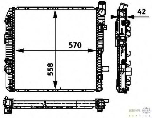 Радиатор, охлаждение двигателя HELLA 8MK 376 721-111