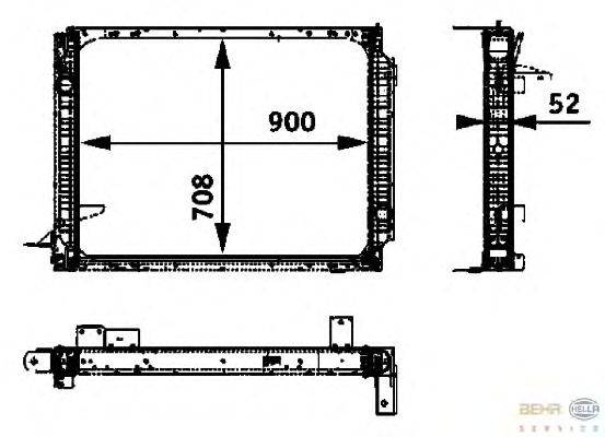 Радиатор, охлаждение двигателя HELLA 8MK 376 722-391