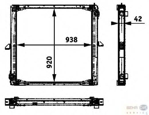 Радиатор, охлаждение двигателя HELLA 8MK 376 722-401