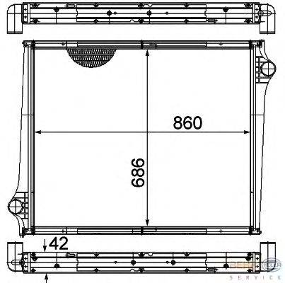 Радиатор, охлаждение двигателя HELLA 8MK 376 724-611