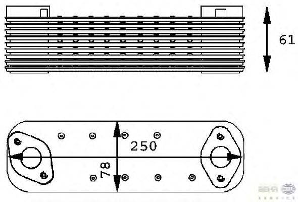 масляный радиатор, двигательное масло HELLA 8MO 376 725-041