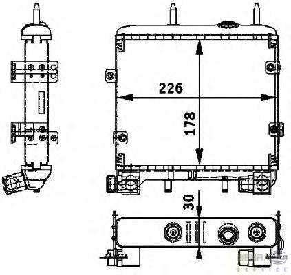 масляный радиатор, двигательное масло BEHR HELLA SERVICE 13433