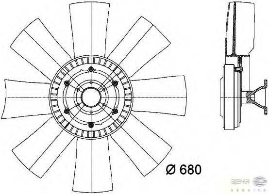 Вентилятор, охлаждение двигателя HELLA 8MV 376 727-171