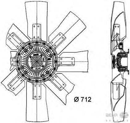 Вентилятор, охлаждение двигателя HELLA 8MV 376 727-371