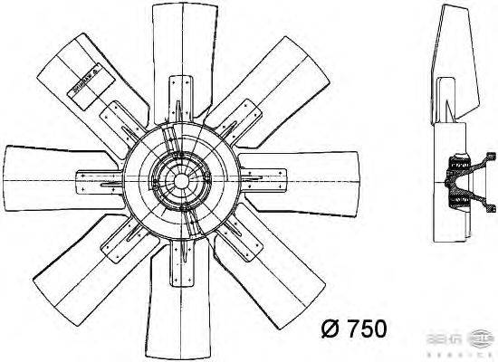 Вентилятор, охлаждение двигателя HELLA 8MV 376 728-171