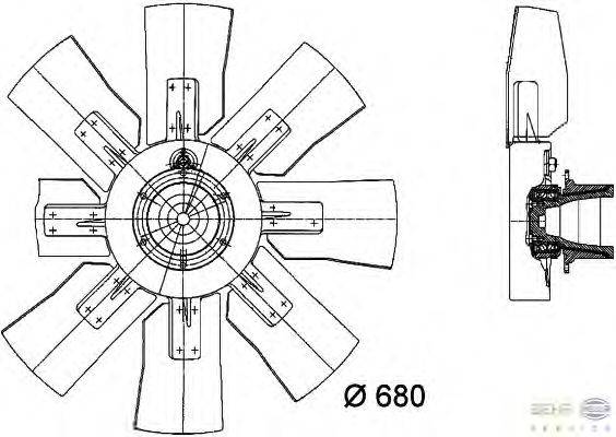 Вентилятор, охлаждение двигателя HELLA 8MV376728181