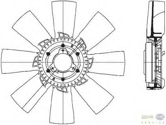 Вентилятор, охлаждение двигателя BEHR HELLA SERVICE 37245