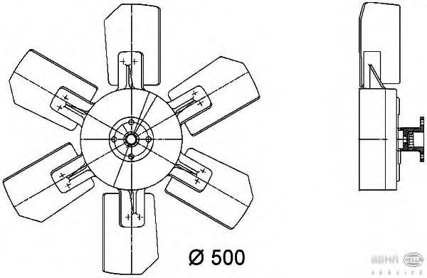 Вентилятор, охлаждение двигателя HELLA 8MV 376 731-221
