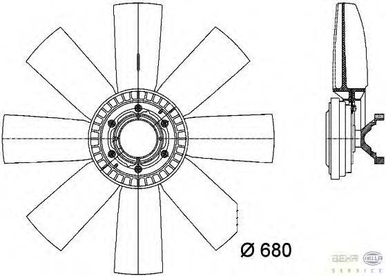 Вентилятор, охлаждение двигателя HELLA 8MV 376 731-461