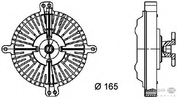 Сцепление, вентилятор радиатора HELLA 8MV 376 733-051