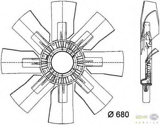 Крыльчатка вентилятора, охлаждение двигателя HELLA 8MV 376 733-121
