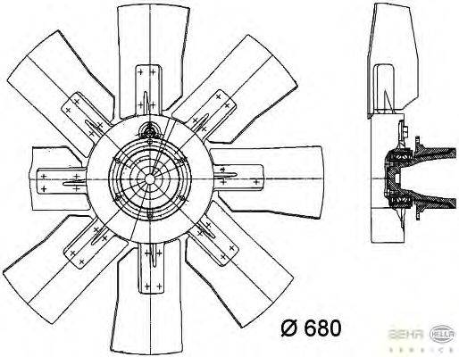 Вентилятор, охлаждение двигателя HELLA 8MV 376 734-571