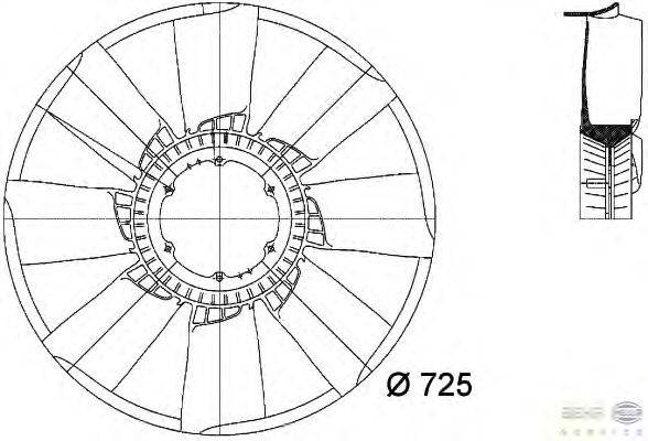 Крыльчатка вентилятора, охлаждение двигателя BEHR 64148