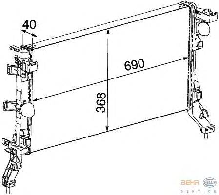 Радиатор, охлаждение двигателя HELLA 8MK376745201