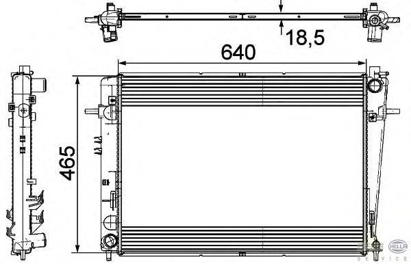 Радиатор, охлаждение двигателя HELLA 8MK 376 745-621