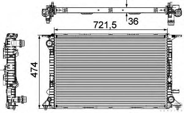 Радиатор, охлаждение двигателя HELLA 8MK376745641