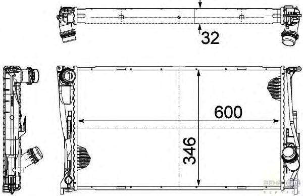 Радиатор, охлаждение двигателя HELLA 8MK 376 754-031