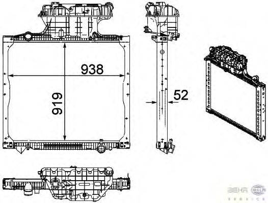 Радиатор, охлаждение двигателя HELLA 8MK 376 756-021