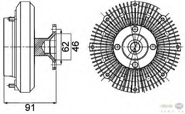 Сцепление, вентилятор радиатора HELLA 8MV 376 757-401