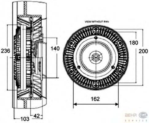 Сцепление, вентилятор радиатора HELLA 8MV 376 758-451