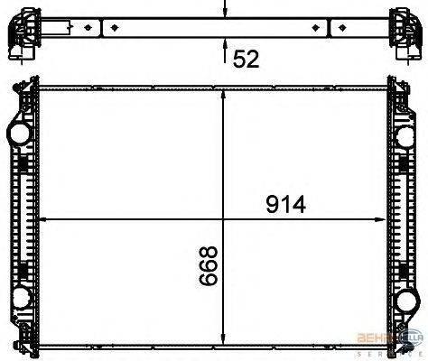 Радиатор, охлаждение двигателя BEHR HELLA SERVICE C1724