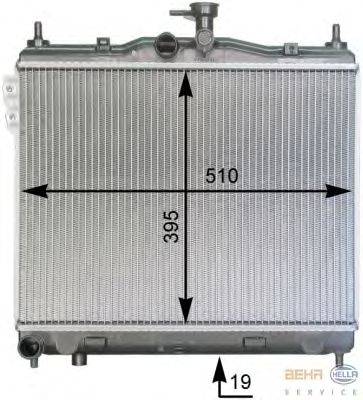 Радиатор, охлаждение двигателя HELLA 8MK 376 762-001