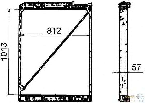 Радиатор, охлаждение двигателя HELLA 8MK 376 765-181