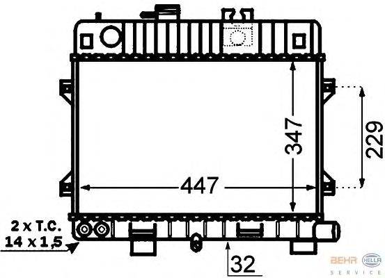 Радиатор, охлаждение двигателя HELLA 8MK 376 766-451