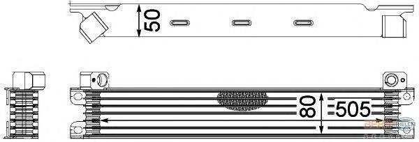масляный радиатор, двигательное масло HELLA 8MO 376 783-781