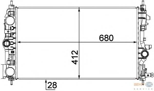 Радиатор, охлаждение двигателя HELLA 8MK 376 787-541