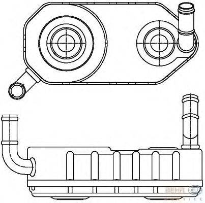 Масляный радиатор, автоматическая коробка передач HELLA 8MO376787671