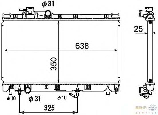 Радиатор, охлаждение двигателя HELLA 8MK 376 790-161