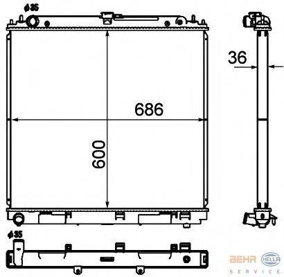 Радиатор, охлаждение двигателя HELLA 8MK 376 790-311