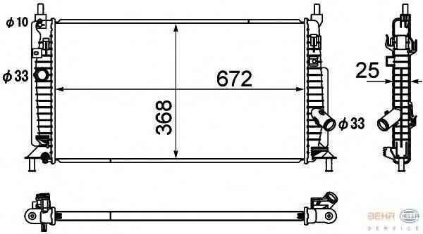 Радиатор, охлаждение двигателя HELLA 8MK 376 790-411