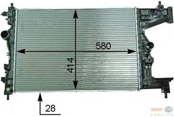 Радиатор, охлаждение двигателя HELLA 8MK 376 910-221