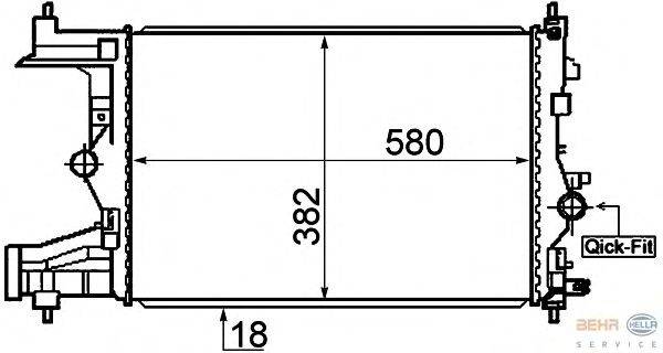 Радиатор, охлаждение двигателя HELLA 8MK 376 910-341